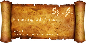 Szepessy Józsua névjegykártya